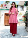 FVD 7 Horse Latest Designer Festive Wear Rayon Block Foil Print Open Button With Gaaj Kurti With Plazoo Collection